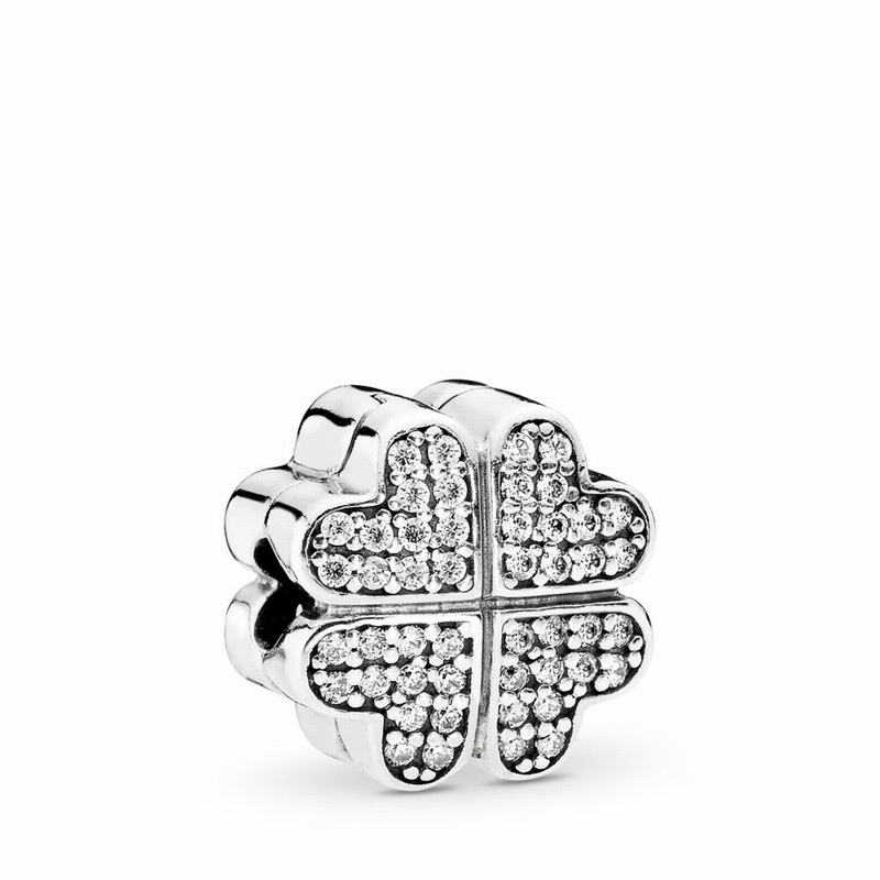 Pandora Petals Of Love Charm Ireland - Sterling Silver/Cubic Zirconia - 456329EPX